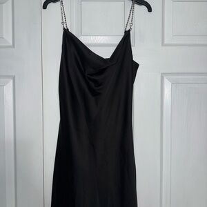 Garage Black Slip Dress with Chain Straps
